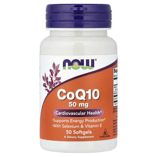 NOW Foods, 輔酶 Q10、硒與維生素 E，50 粒軟膠囊