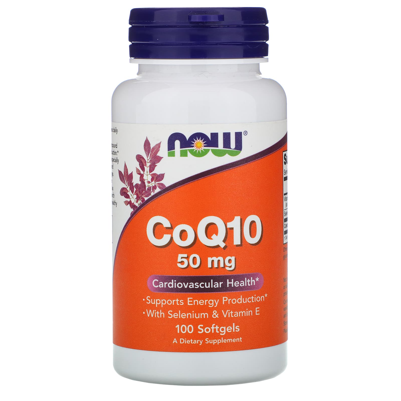 NOW Foods, CoQ10、50mg、ソフトジェル100粒