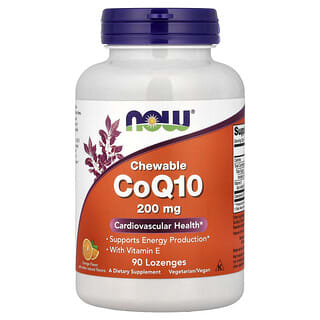 NOW Foods, Chewable CoQ10, Orange, 200 mg, 90 Lozenges