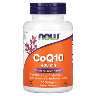 NOW Foods, CoQ10, 400 mg, 60 Cápsulas Softgel