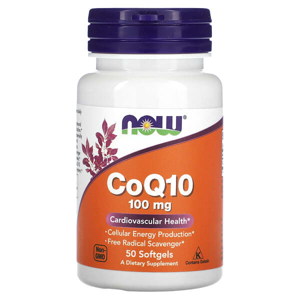 NOW Foods CoQ10, 100 mg, 50 Softgels