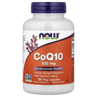 NOW Foods, CoQ10 With Hawthorn Berry, 180 Veg Capsules