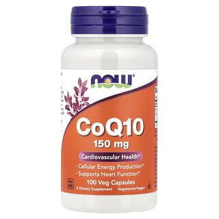 NOW Foods, CoQ10, 150 мг, 100 растительных капсул