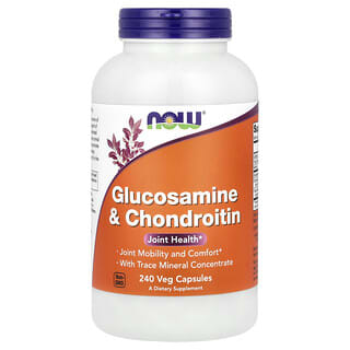 NOW Foods, Glucosamine et chondroïtine, 240 capsules végétales
