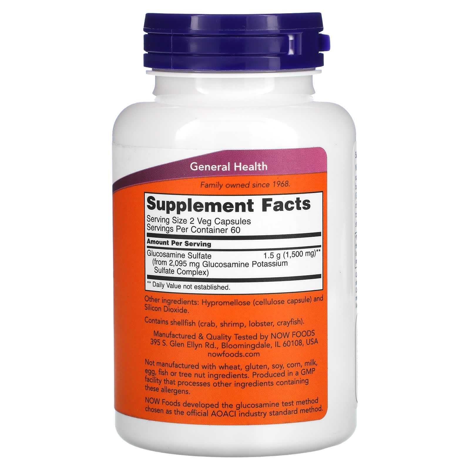 NOW Foods, Glucosamine Sulfate, 750 mg, 120 Veg Capsules