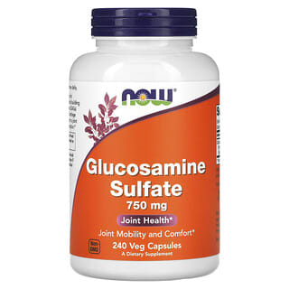 NOW Foods, Sulfato de Glicosamina, 750 mg, 240 Cápsulas Vegetais