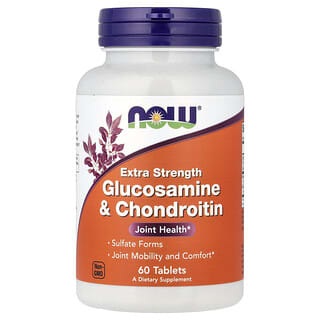 NOW Foods, Extra Styrka Glukosamin & Kondroitin, 60 Tabletter