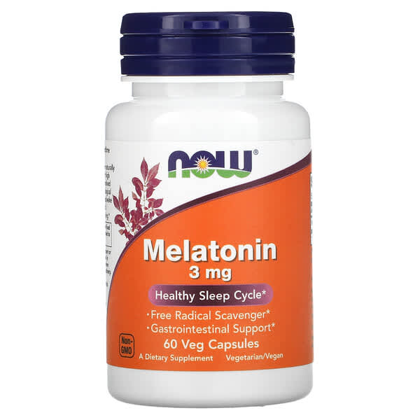 NOW Foods, Melatonin, 3 mg, 60 Veg Capsules