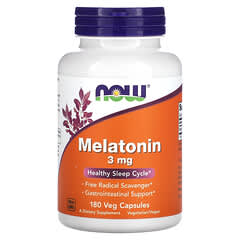 NOW Foods, Melatonin, 3 mg, 180 vegetarische Kapseln