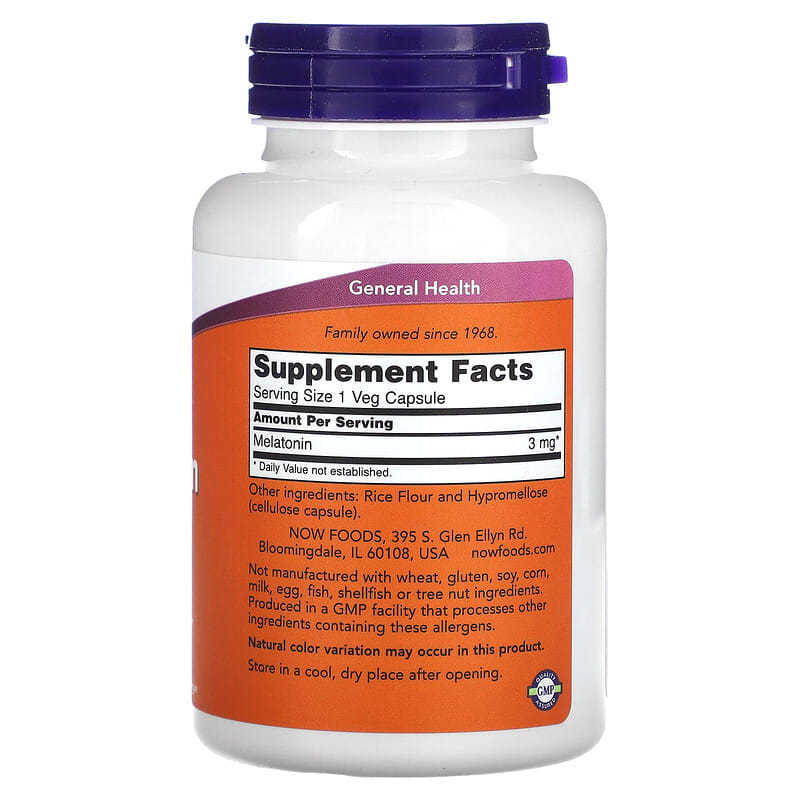 Melatonin, 3 mg, 180 Veg Capsules