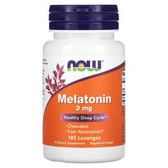 NOW Foods, Мелатонин, 3 мг, 180 пастилок