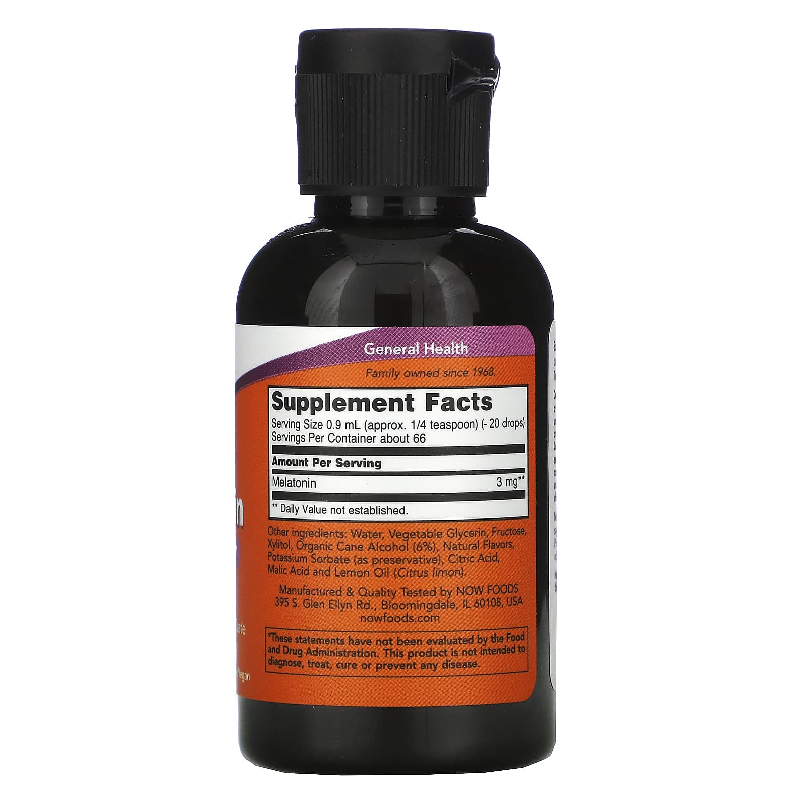 Now Foods Liquid Melatonin 2 Fl Oz 59 Ml