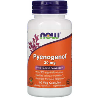 NOW Foods, Pycnogenol, 30 mg, 60 cápsulas vegetales