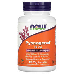 NOW Foods, Pycnogenol, пикногенол, 30 мг, 150 вегетарианских капсул