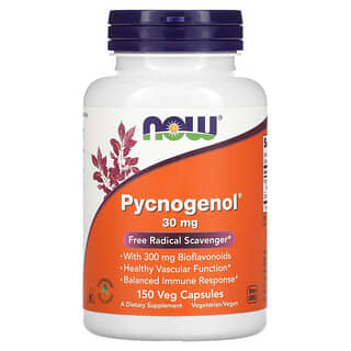 NOW Foods, Pycnogenol, 30mg, 베지 캡슐 150정
