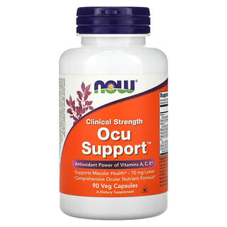 NOW Foods, Clinical Strength Ocu Support, Suplemento alimentario, 90 cápsulas vegetales