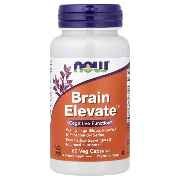 NOW Foods, Brain Elevate, 베지 캡슐 60정