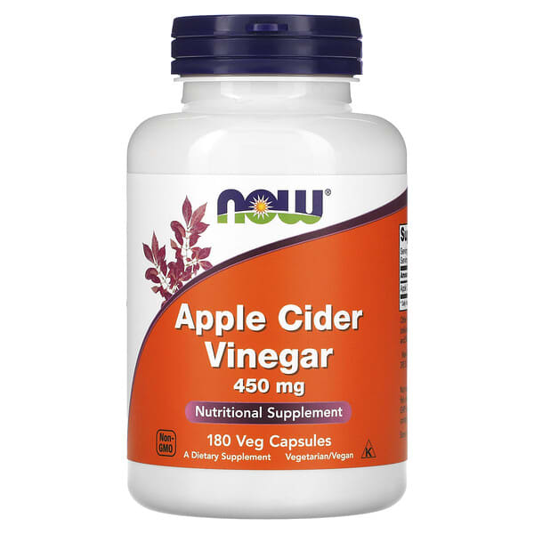 NOW Foods, Apple Cider Vinegar, 450 mg, 180 Veg Capsules