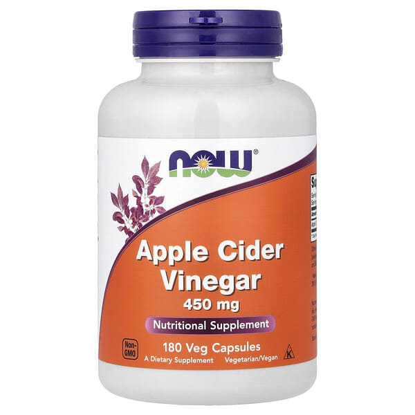 NOW Foods, Apple Cider Vinegar, 450 mg, 180 Veg Capsules