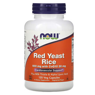 NOW Foods, Красный дрожжевой рис, 120 растительных капсул