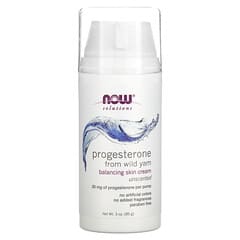 NOW Foods, Solutions, крем для восстановления баланса кожи с прогестероном из дикого ямса, без аромата, 20 мг, 85 г (3 унции)