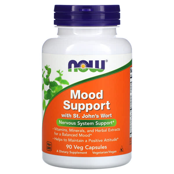 NOW Foods, Mood Support со зверобоем, 90 растительных капсул