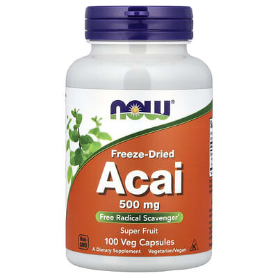 NOW Foods, Acai Berry, Lyophilized, 100 Vegetarian Capsules (500 mg Each)