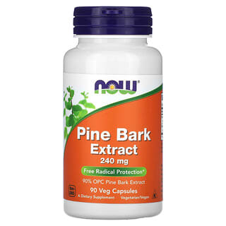NOW Foods, Extracto de corteza de pino, 240 mg, 90 cápsulas vegetales