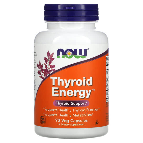 NOW Foods, Thyroid Energy、植物性カプセル 90粒