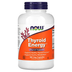 NOW Foods, Thyroid Energy, підтримка щитовидної залози, 180 рослинних капсул
