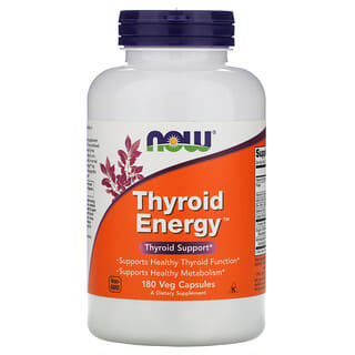 NOW Foods, Thyroid Energy, 180 capsules végétales