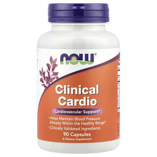 NOW Foods‏, תוסף תזונה Clinical Cardio, תמיכה בלב ובכלי הדם, 90 כמוסות צמחיות