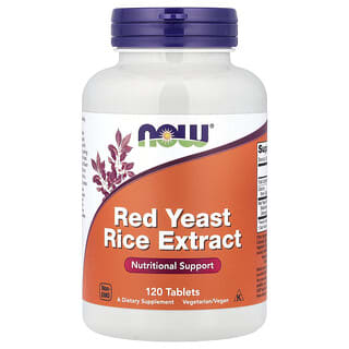 NOW Foods, Levedura de Arroz Vermelho, 1.200 mg, 120 Comprimidos