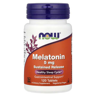 NOW Foods, Melatonina, 5 mg, 120 Comprimidos