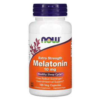 NOW Foods, мелатонин усиленного действия, 10 мг, 100 растительных капсул