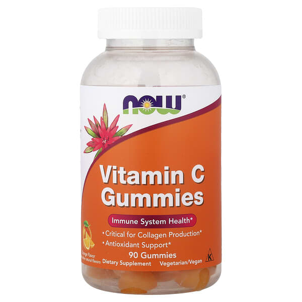 NOW Foods, Vitamin C Gummies, Orange, 90 Gummies (125 mg per Gummy) — product photo 1