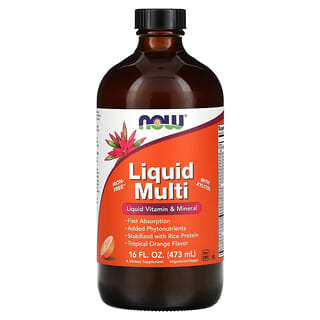 NOW Foods, Liquid Multi com Xilitol, Laranja Tropical, Sem Ferro, 473 ml (16 fl oz)
