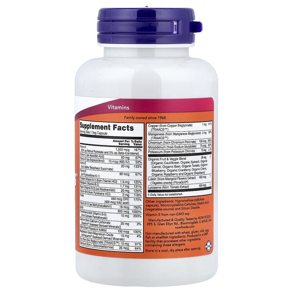 NOW Foods, Daily Vits™, Multi Vitamin & Mineral, 120 Veg Capsules