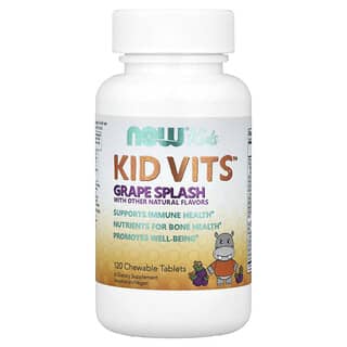 NOW Foods, Kid Vits™, Splash de Uva, 120 Comprimidos Mastigáveis