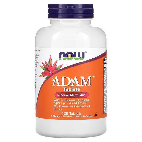 NOW Foods, ADAM, Superior Men's Multi, hochwertiges Multivitamin für Männer, 120 Tabletten