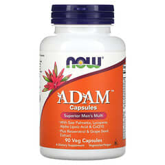 NOW Foods, ADAM, Suplemento multivitamínico superior para hombres, 90 cápsulas vegetales