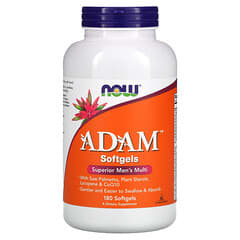 NOW Foods, ADAM, Suplemento multivitamínico superior para hombres, 180 cápsulas blandas