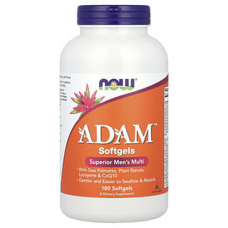 NOW Foods, ADAM™, Suplemento multivitamínico superior para hombres, 180 cápsulas blandas