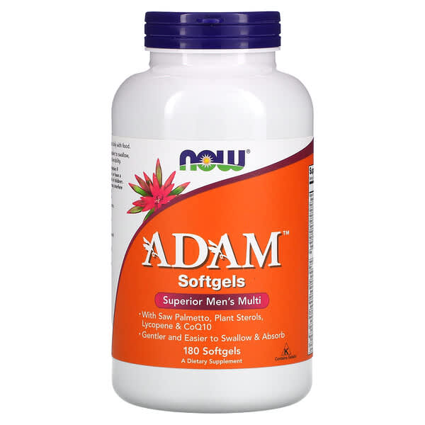 NOW Foods, ADAM, Superior Men's Multi, hochwertiges Multivitamin für Männer, 180 Weichkapseln