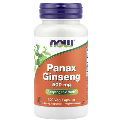 NOW Foods, Ginseng, 500 mg, 100 Vegetarian Capsules