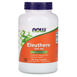 NOW Foods, Eleuthero, 500 mg, 250 Veg Capsules