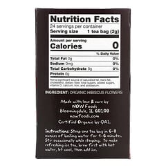 NOW Foods, Organic Real Tea, Organically Hip Hibiscus, Caffeine-Free, 24 Tea Bags, 1.7 oz (48 g)