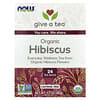 NOW Foods, Organic Hibiscus, Caffeine Free, 24 Tea Bags, 1.7 oz (48 g)