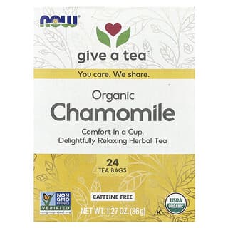 NOW Foods, Organic Chamomile, Caffeine Free, 24 Tea Bags, 1.27 oz (36 g)
