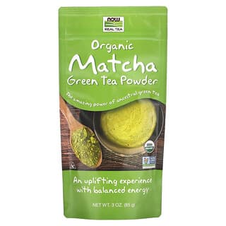 NOW Foods, شاي طبيعي، مسحوق شاي ماتشا الأخضر العضوي، 3 أونصات (85 جم)